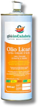 Licari Italiensk Extra Jungfruolivolja - 100% Naturligt Kallpressad - Producerad i Kalabrien - Ren och Fruktig - Perfekt för ditt bord (500 ml) - Skörd 2024/2025 - Medelhavssmaker