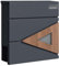 SCHARTEC Briefkasten SPB-8 anthrazit mit Holz Design und Zeitungsfach modern & groß Wandbriefkasten Postkasten