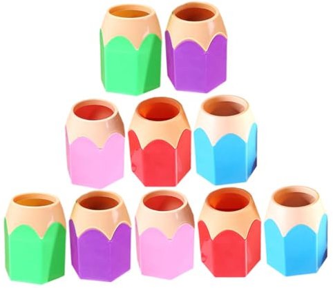 10pcs Multifunctional Desktop Pencil Holder Set Cute Colorful Crayon Storage Containers Organizers for Student Desk School Office Supplies