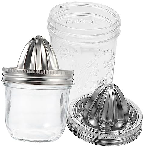 MOTHNUR Manual Citrus Juicer Hand Press, Stainless Steel Lemon Squeezer Glass Jars 480ml and 280ml, Fruit Juicer Suitable for Home Use and Juice