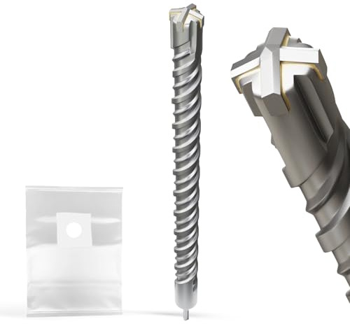 XZH SDS Plus Steinbohrer, 40 mm x 600 mm, professionelle Wolframkarbid-Kreuzspitze, lange SDS-Hammerbohrer für Wand, Stein, Beton, Ziegel