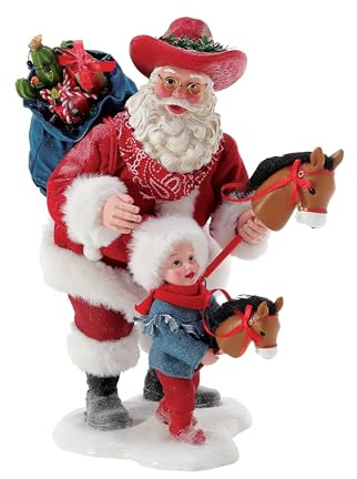 Department 56 Possible Dreams Sports and Leisure Santa Cowboy Round Up Figurine, 11 Inch, Multicolor