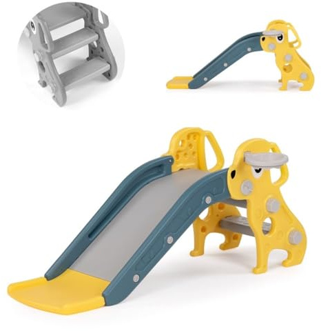 Chipolino Scivolo Bambini Cucciolo 116cm Lunghezza Scivolo Palla canestro 1 Anno, colorazione:Giallo
