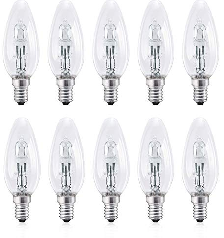 B4U E14 Candle Bulb, 10 Pack Screw in Light Bulbs Warm White, 2̣8̣Ẉ, E14 Small Screw Candle Bulb Dimmable, 230V