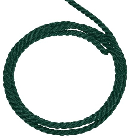 QUARKZMAN Corda Intrecciata in Poliestere 5m, 4mm 3 Strati Cordino Decorativo Ritorto Flessibile Brillante per Tenda Artigianato Regalo Borsa Decorazioni Natalizie, Verde Scuro - 5ft