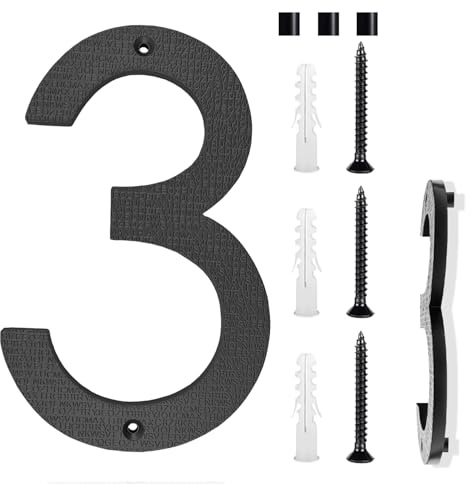 VLYX Modern Black Plastic House Numbers - Large 10 Inch / 25 cm Door Address Numbers for Exterior Front Door -7