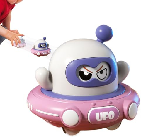 Hiemible Juguete De Retroceso, Juguete De Platillo Volante Inercial Divertido, Juegos Educativos para Niños y Niñas Preescolares para Interior y Exterior