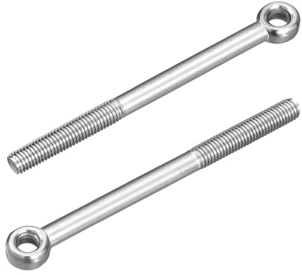 QUARKZMAN 4pcs Pernos Ojo M10 X 130mm, 304 Acero Inoxidable Perno Giratorio Con Hombro Maquinaria Anillo Elevación Perno Ojo Para Válvulas Compuerta Tuberías, Plata