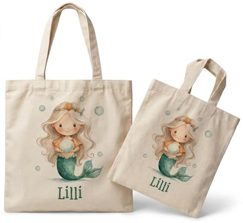 smartaini Stoffbeutel Jutebeutel Kindergarten, Wechselkleidung, Jutetasche Hort, Turnbeutel Schule, Sportbeutel Kinder inkl. Textildruck mit Namen nach Wunsch