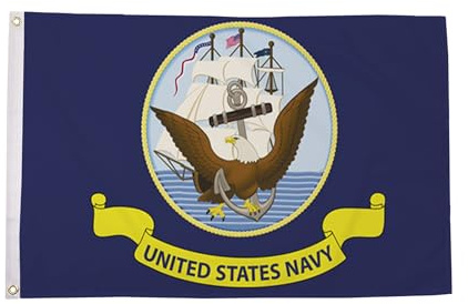 Flag Wholesaler Us Navy Drapeau Mixte, Multicolore, Grand