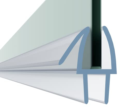 HNNHOME Crystal Super Clear Bath Shower Screen Door Seal Strip for 6mm Glass Up to 6mm Gap