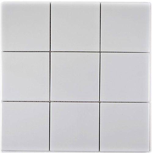 Piastrelle per mosaico, in ceramica, colore bianco lucido