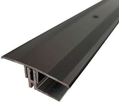 ufitec® TPL Profi MAX Profilsystem für Parkettböden - geeignet für Belagshöhen von 14-21 mm - ALU eloxiert (Dehnungsfugenprofil 45 cm breit | Länge: 90 cm, Bronze Dunkel)