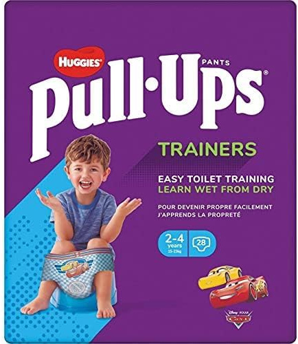 HUGGIES Pull-Ups Trainers – Windeln zum Lernen für Jungen von 2 – 4 Jahren – spielerisch und lehrreich – einfach an- und auszuziehen – saugfähige Technologie – optimaler Schutz – Disney-Motive