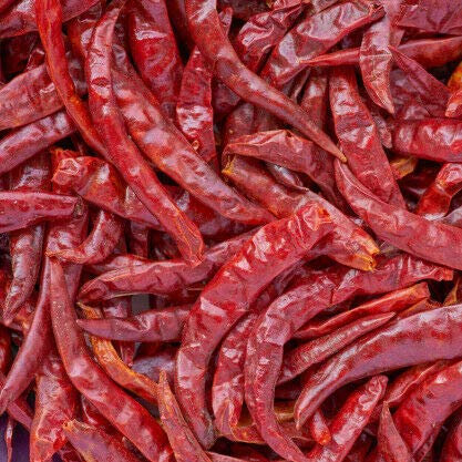 PURE RED WHOLE DRIED CHILLIES | WHOLE RED CHILLI DRY CHILLY | FREE UK P&P (500g)