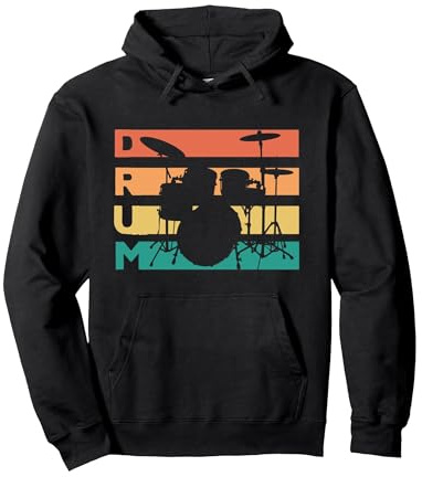 Retro Vintage Drums Geschenk für Drummer & Schlagzeuger Pullover Hoodie