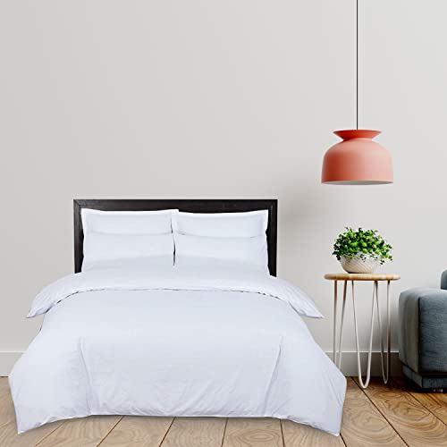 Indus Textiles Duvet Cover Set Super King Size – 100% Pure Cotton, 800 Thread Count, Hotel Quality Bedding Set with Pillowcases – Ultra Soft, Breathable & Easy Care – Luxury Bed Linen Set – White, S.K