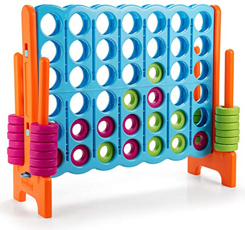 DREAMADE Riesen 4 Gewinnt Spiel, Strategiespiel für Kinder und Erwachsene, 4 in Einer Reihe, Brettspiel Spielzeug Gesellschaftsspiel 2 Spieler, Vier in Reihespiel Kinderspiel (Orange + Blau)