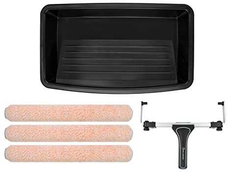 ROLLINGDOG 45,7cm große Farbroller Set - 5PC Malerset Farbroller Rahmen Mikrofaser Farbrollerbehälter (3 Pack) Große Farbwanne