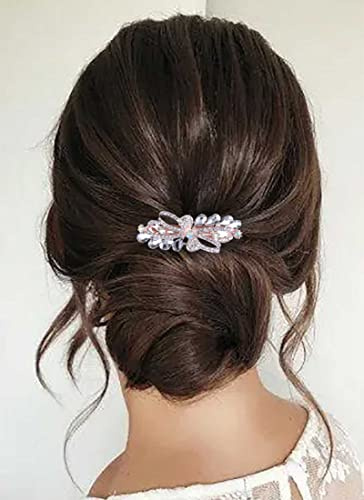 Wendalern Braut Strass Haarspange Barrette Gold Kristall Blume Kopfbedeckungen Hochzeit Kristall Kopf Clip Kopfbedeckung Barrette Braut Haarschmuck Für Frauen Und Mädchen