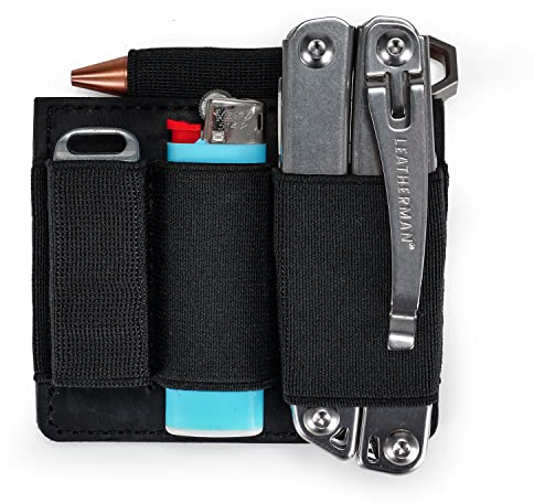 VIPERADE PL7 Elastic EDC Organiser Small Hook and Loop Organiser Insert with Elastic Pockets, EDC Insert Pouch Panel Hook, Elastic EDC Pouch Multitools Organiser Holster, Organiser Insert Panel