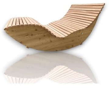 Holztec-Leitner Schaukelliege Wippliege,Obersee 140 cm Himmelsliege aus Lärchenholz Made in Bavaria (Breit)