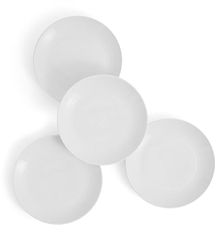 Royal Doulton Dinner Plates, Stoneware, Designed to Mix & Match, Gordon Ramsay Maze Plate 22 cm/8.7in, White, Set of 4