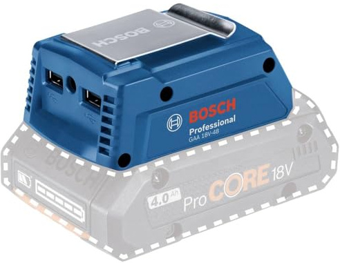Bosch PRO 18V System Ladegerät GAA 18V-48 (kompakter USB-Ladeadapter, mit 2x 2,4 A Ladestrom)