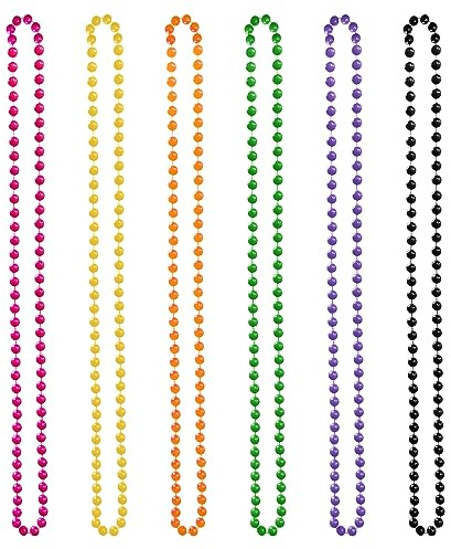 TAFACE Colliers de Perles Néon - Rose Rouge, Vert Fruit, Orange, Jaune, Violet, Noir - Vintage des Années 80, Accessoires de Mode pour Fête