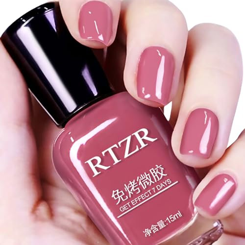 TBeautfave Dusty Pink Nail Polish, Pink Nail Varnish Quick Dry Long Lasting Nail Polish- Non-Toxic Water Based Easy Application Breathable Nail Polish Natural Nail Varnish for DIY Nail Art(Bean)