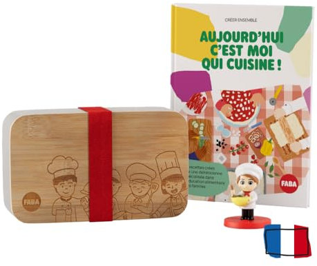FABA Créer Ensemble: Aujourd'hui C'est Moi Qui Cuisine! - L'ensemble Contient: Livre avec 12 Recettes, Personnage Sonore avec 12 Histoires et boîte à goûter - Jeu éducatif pour Enfants 3-5 Ans
