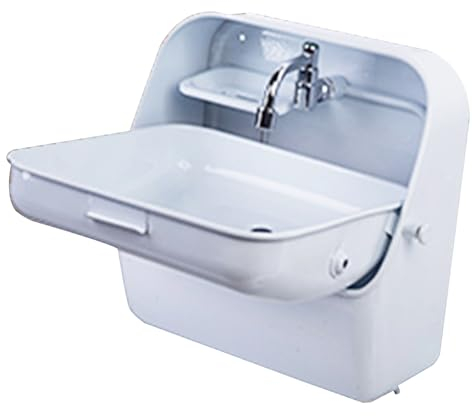 Miuxe Wohnmobil-Küchenspüle, Edelstahl-Handwaschbecken, Waschbecken Mit Kaltwasserhahn, Wandmontiertes Badezimmer-Waschbecken, Waschbecken Für Wohnmobil, Boot, Anhänger, Wohnwagen