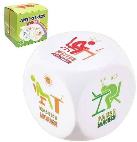 Cube anti-stress, 1 pièce, avec 6 actions amusantes pour soulager le stress, cadeau pour collègues, bureau, cadeau anti-stress pour les employés