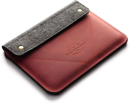 Crazy Horse Craft, Leder Hülle für iPad Air 13, Fragola Red, Tablet Tasche, Screen Protector, Pencil Pocket, Vintage Bag, Cover