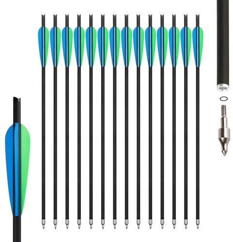 NorthSpoor 14-Stück 20-Zoll-Armbrustpfeile, Jagd-Carbonpfeile | für Armbrust-Zielübungen im Freien