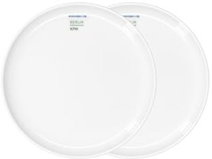 KPM Berlin LAB Lot de 2 assiettes plates en porcelaine, fabriquées à la main, blanches, dans un coffret cadeau (Ø 10 cm)