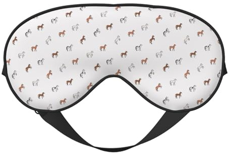 Minimalistische süße Pferde-Schlafmaske, Augenmasken für den Schlaf, doppelseitig, Schlafmasken für Damen und Herren, Verdunkelungs-Augenabdeckungen zum Schlafen, Reisen