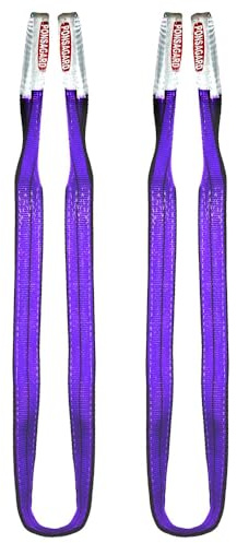PONSA - Hebeband - Hochwertiger Hebegurt aus Polyester mit Patentiertes System PONSAGARD, mit Abrieb - und Schnittschutz - Sicher Rundschlinge - EN 1492-1 (1000 kg / 1 Tonne / 2 Meter (Pack 2 STK.))