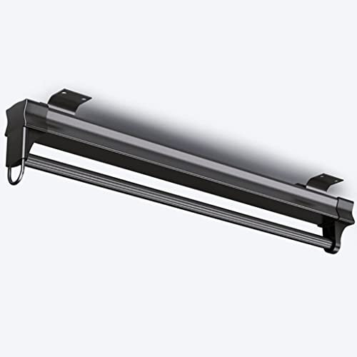 Ausziehbare Kleiderstange für Kleiderschrank, Teleskop-Kleiderbügel, schwarz, verstellbar, 26–61 cm, Metallbasis, ausziehbare Kleiderstange, platzsparend, Tragkraft: 35 kg (Größe: 56 cm/22 Zoll)