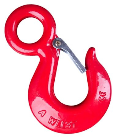 ASZHQUXIUAS Schwenkbarer Hebehaken, Hebehaken mit großer Öffnung, hochfester Kran-Schaukelhaken, Schmiedehaken aus G80-Legierungsstahl, 1–7 Tonnen Gewicht(2Tom)