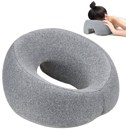 BEZORR Massage-Gesichtswiegenkissen, Massage Kopfstütze für Das Bett, O-förmiges Gesichtskissen aus Memorys-Schaum für den Schönheitssalon, Salons, Spa, Schreibtische