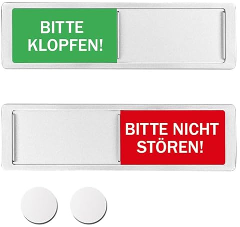 SKDFHOD BITTE NICHT STÖREN, KOMM REIN Türschild Türschilder Schiebeschild, Klopfen Bitte Nicht Stören Schild, Acryl Kunststoff Privatsphäre Türschild, 17,7 x 5,2 x 0,5 cm, Schilder mit Schiebefunktion