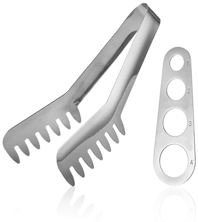 1 Nudelclip Und 1 Pasta -Lineal, Edelstahl -Brotclip, Küchenfutter -Pickup -Werkzeug, Geeignet Für Nudeln Und Reisnudeln.