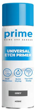 Prime Universal Grey Etch Primer Spray Paint - 400ml - High Performance Etch Primer For Difficult Surfaces Including Aluminium, Galvanised, Stainless Steel & Most Metal Surfaces - Enhanced Covering