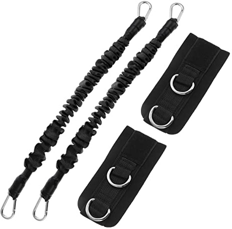 MUELODSIC 1 Juego Banda de Resistencia para Tobillos Profesional para Entrenamiento de Piernas Accesorio de Ejercicio Multi Funcional para Estiramientos y Actividades Diarias Fitness Negro