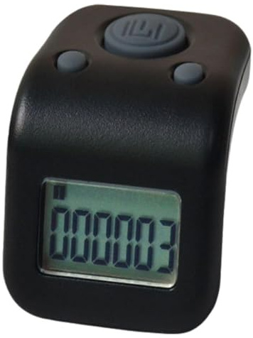 Waterproof Handheld 6-Digit Tally Counter – Magnetic Charging Digital Clicker, Lap Counter for Swimming & Pitch Counter (Black)