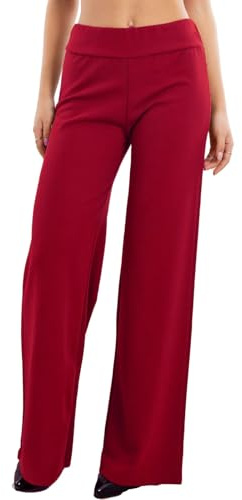 Toocool Pantaloni Donna a Palazzo Basic Elastico in Vita VI-9292 [Bordeaux,S]
