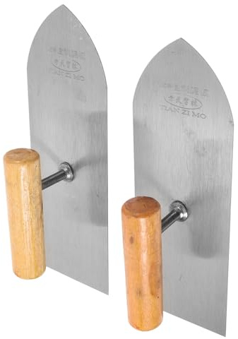 DEARMAMY 2 Stück Edelstahl Spachtel Robuste Glättkelle für Trockenbau Handliches Malerwerkzeug Rostfreier Putzspachtel Praktische Glätter für Wandverputz und DIY einsätze