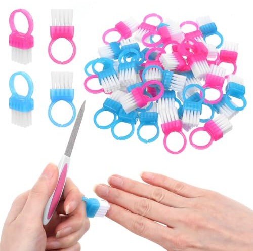 40 st mini-nagelborstar, ringrengörare, Ymapinc hand- och nagelborste för rengöring av fingernaglar/tånaglar, blå/rosa nagelborstar för att rengöra naglar, manikyr/pedikyrskrubbborstar för män/kvinnor