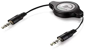 Adaptare cavo jack arrotolabile, spina jack da 3,5 mm a spina jack da 3,5 mm, nero, 80 cm